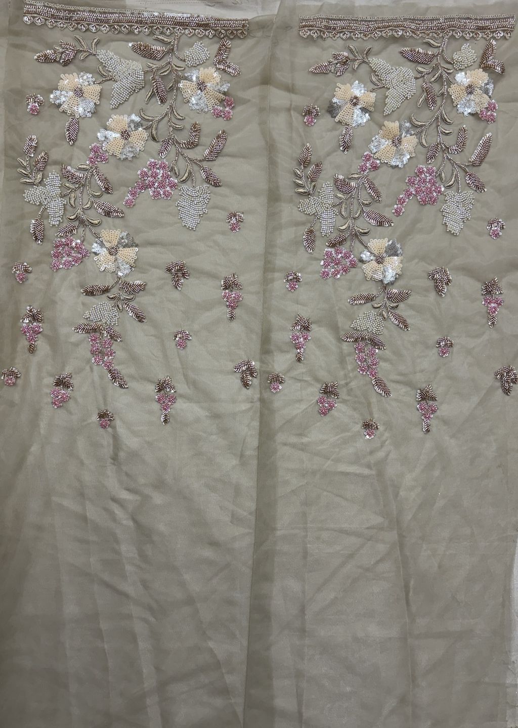 Golden Pure Soft Net Heavy Embroidery Work Bridal Lehenga