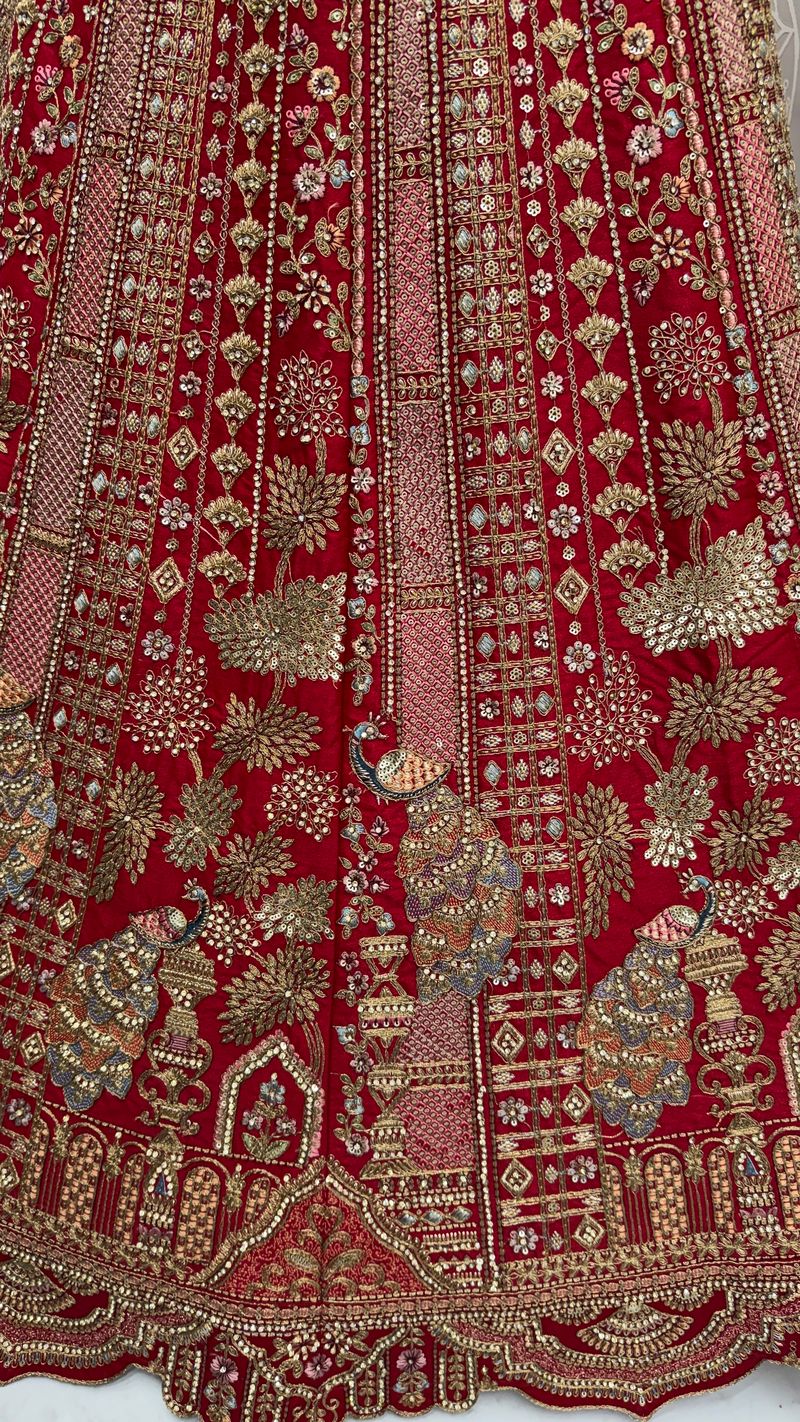 Pink Pure Soft Silk Heavy Embroidery Work Bridal Lehenga