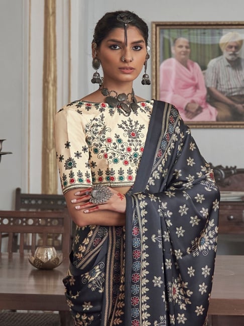 Gajji Silk with Ajrakh Print Saree