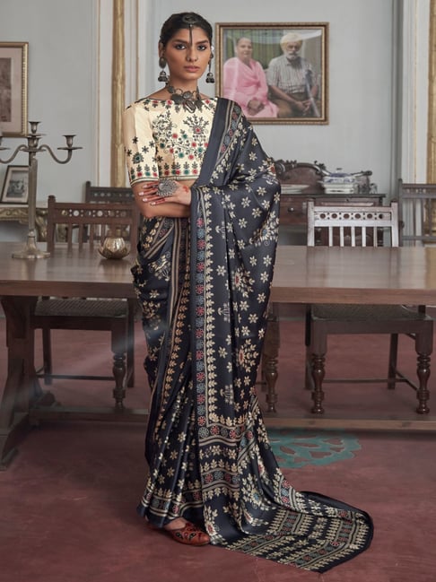 Gajji Silk with Ajrakh Print Saree