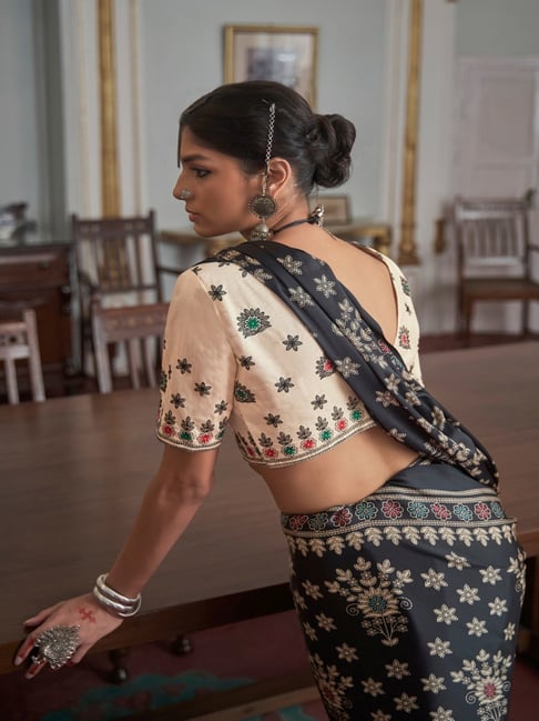 Gajji Silk with Ajrakh Print Saree