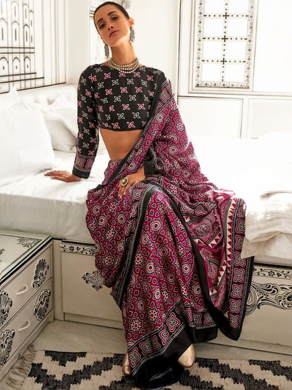 Ajrak Print Saree