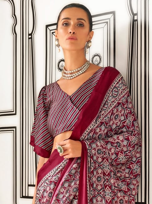 Ajrak Print Saree