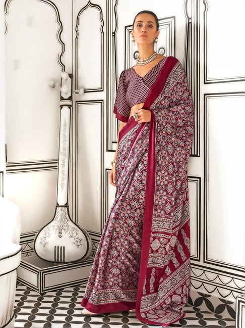 Ajrak Print Saree