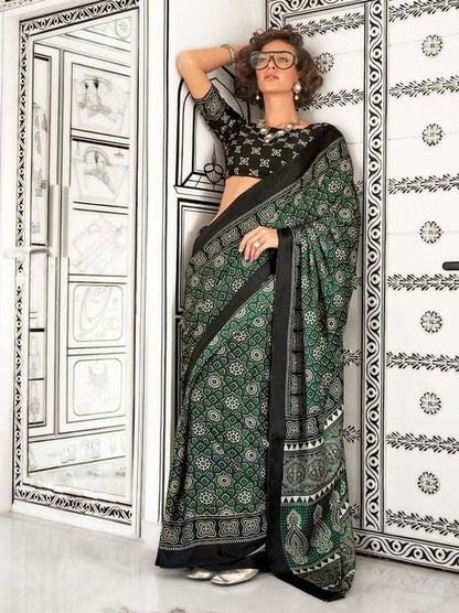 Ajrak Print Saree