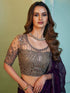 Purple Pure Georgette Burberry Silk With Floral Sequins Saree 