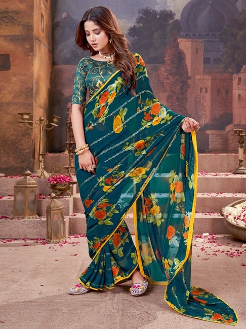 Green Pure Heavy Waighless Saree 