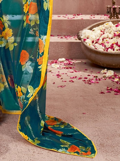 Green Pure Heavy Waighless Saree 