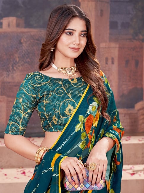 Green Pure Heavy Waighless Saree 