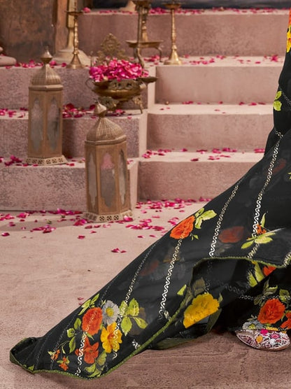 Black Pure Heavy Waighless Saree 
