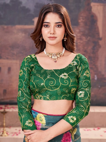 Green Pure Heavy Waighless Saree 