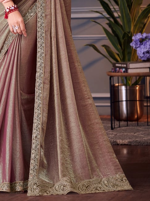 Chikoo Pure Georgette Chiffon With Embroidery Sequins Saree 