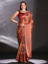 Orange Pure Handi Silk Handloom Saree Row Silk Saree Anant Tex Exports Pvt.Ltd..