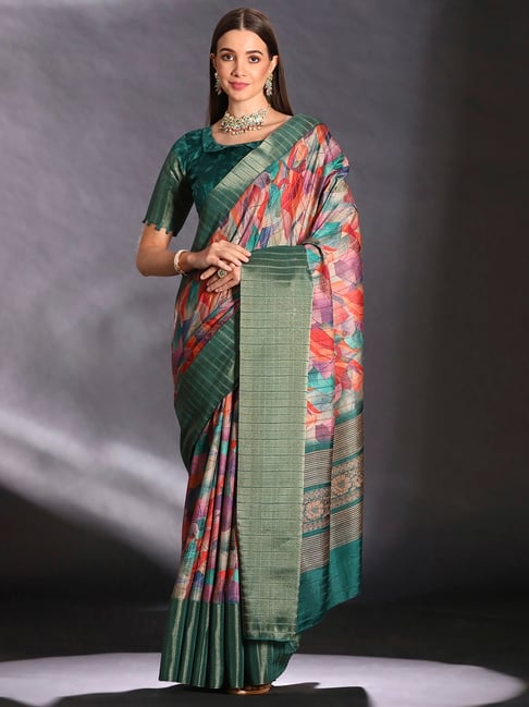 Green Pure Handi Silk Handloom Saree