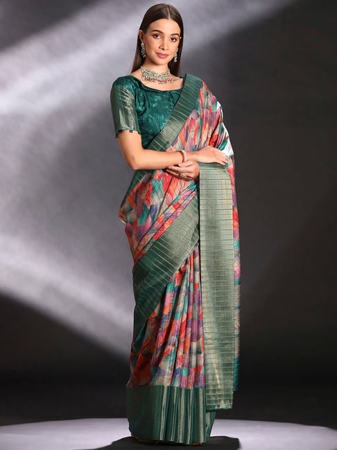 Green Pure Handi Silk Handloom Saree Row Silk Saree Anant Tex Exports Pvt.Ltd..