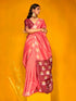 Pink Tussar Handloom Silk Saree 