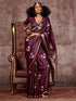Burgundy Pure Satin Handloom Weaving Saree 