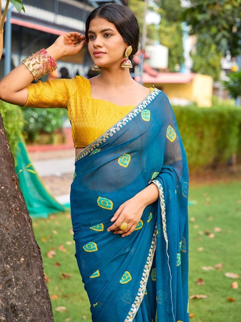 Rama Soft Heavy Weightless Printed Saree