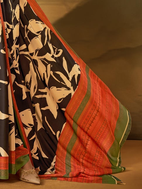 Leopard Pure Soft Crepe Satin Digital Printed Saree 