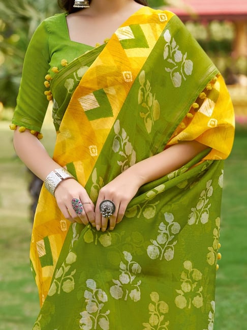 Yellow Pure Soft Mul Mul Cotton Pum Pum Cotton Saree Cotton saree Anant Tex Exports Pvt.Ltd..
