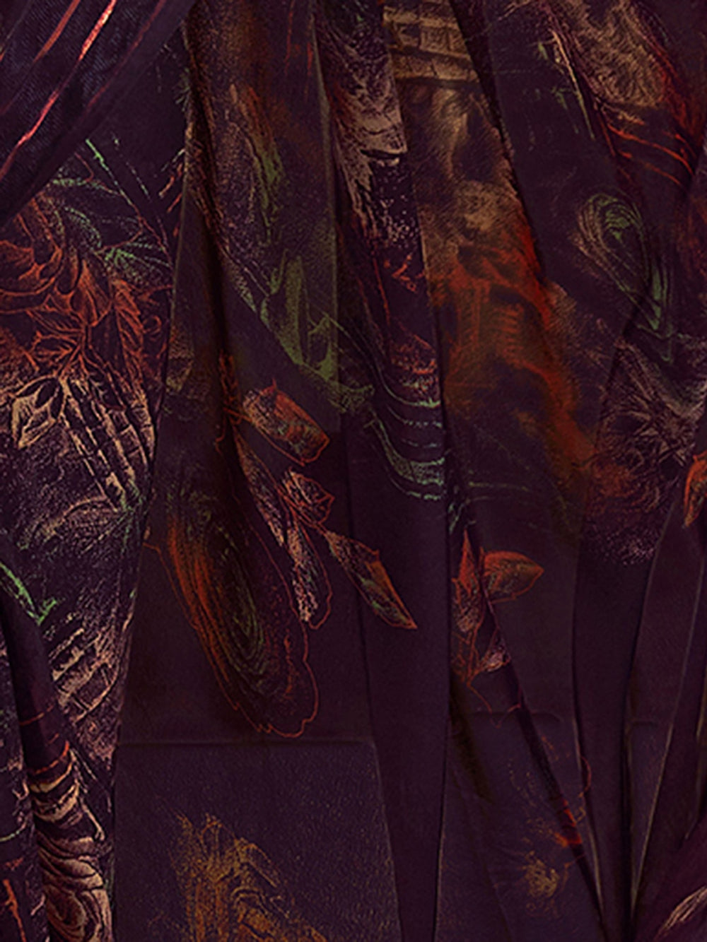 Martinique Blue Georgette Chiffon Printed Saree