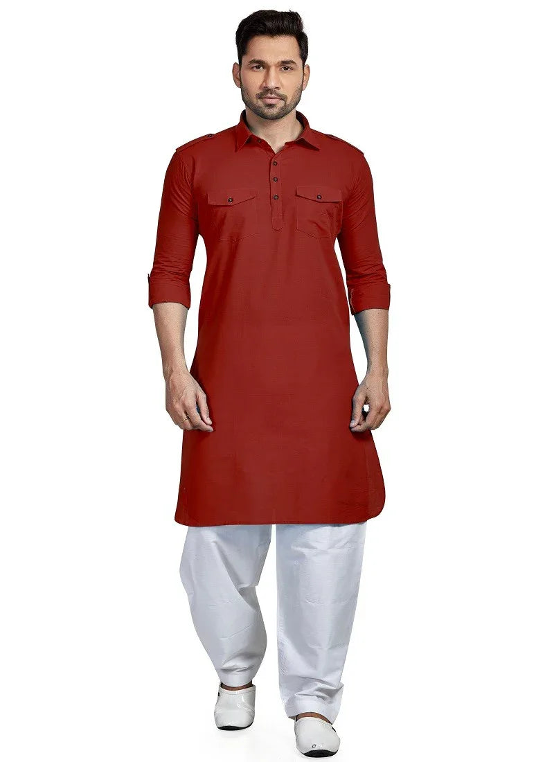 Maroon Colour RFSP 0001 Kurta Pajama - Anant Exports