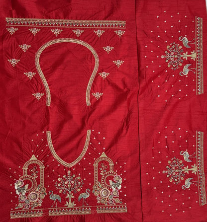 Red Pure Soft Silk Heavy Embroidery Work Bridal Lehenga 