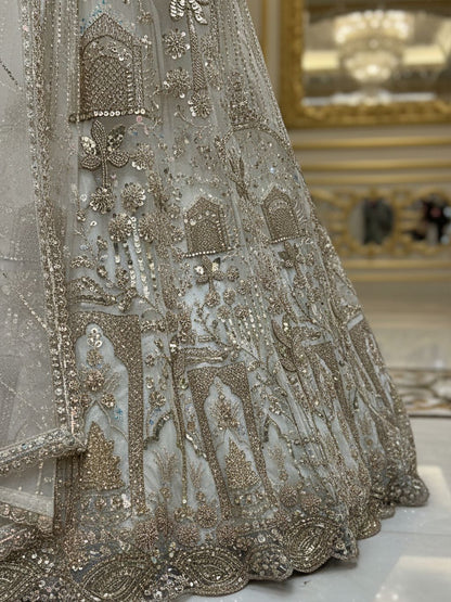 White Pure Soft Net Heavy Embroidery Work Bridal Lehenga Bridal Lehenga Anant Tex Exports Pvt.Ltd..