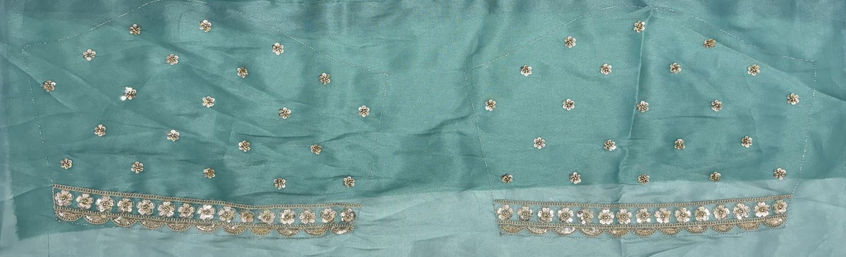 Multi Pure Soft Satin Silk Heavy Beads Motif Zari Embroidery Sequins Work Bridal Lehenga Choli