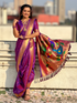 Purple Wedding Special Nauvari Paithani Soft Silk Saree 