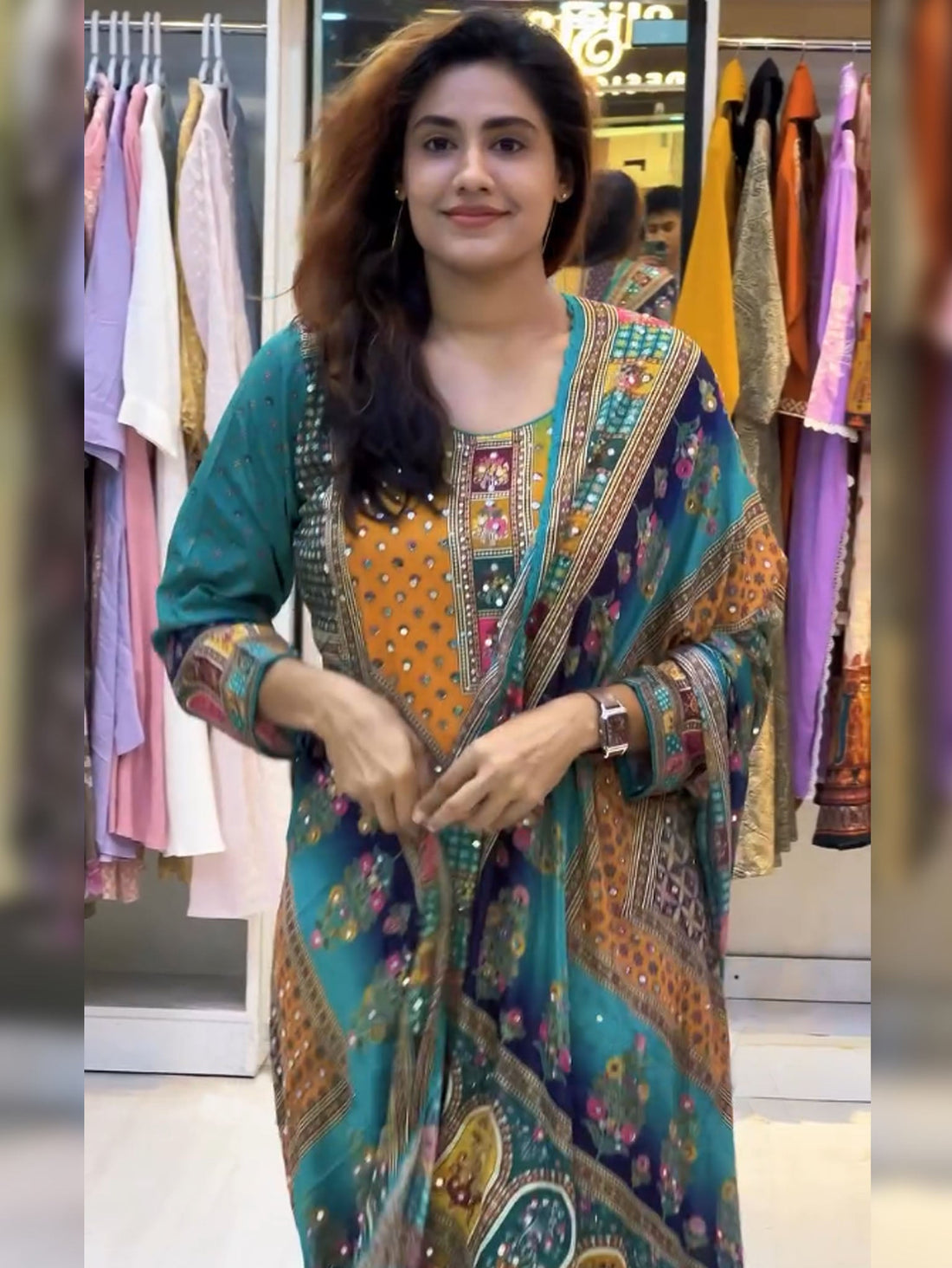 Green Pure Soft Muslin Heavy Fancy Plazzo Pair With Dupatta Set 