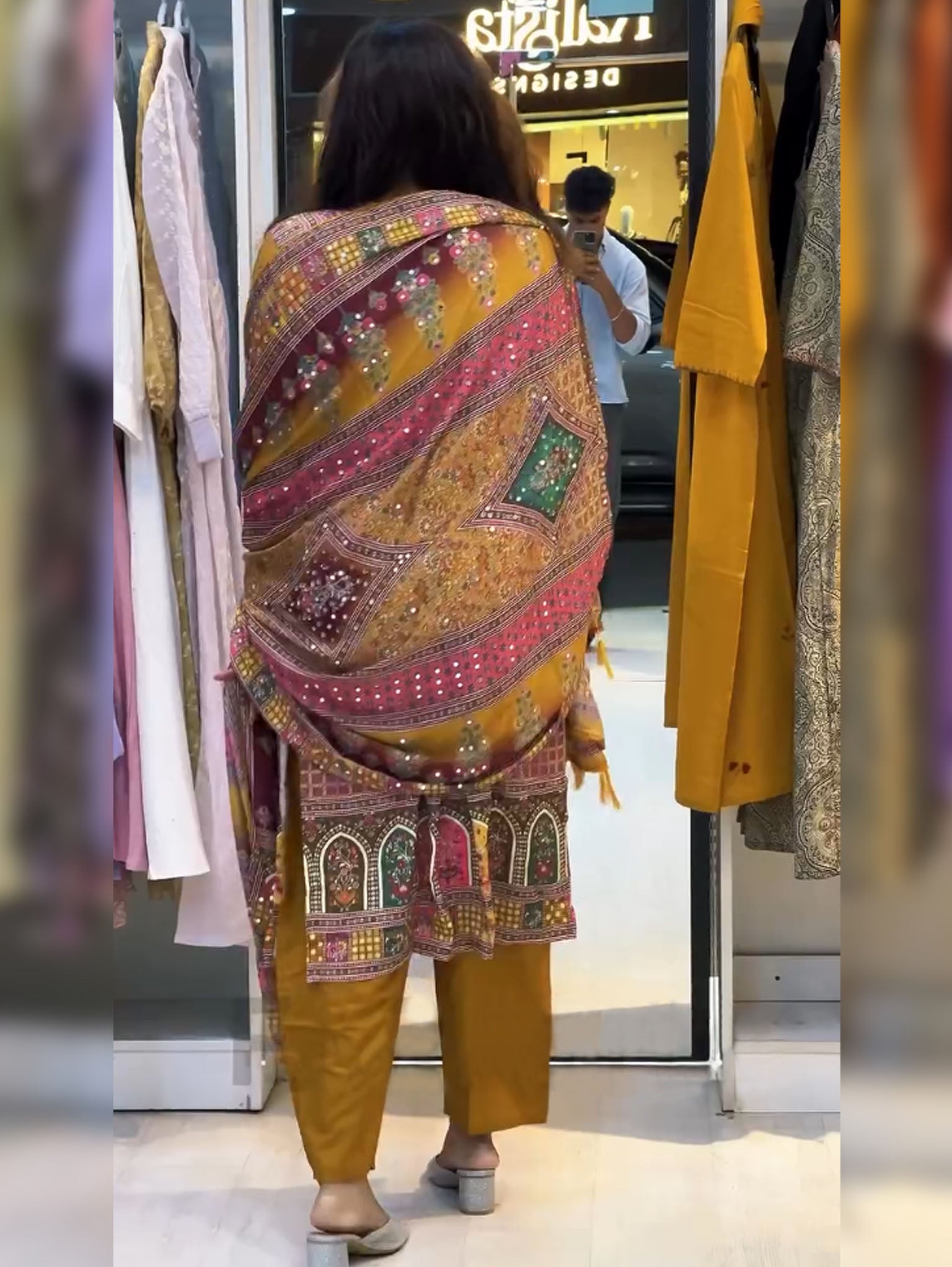Yellow Pure Soft Muslin Heavy Fancy Plazzo Pair With Dupatta Set 