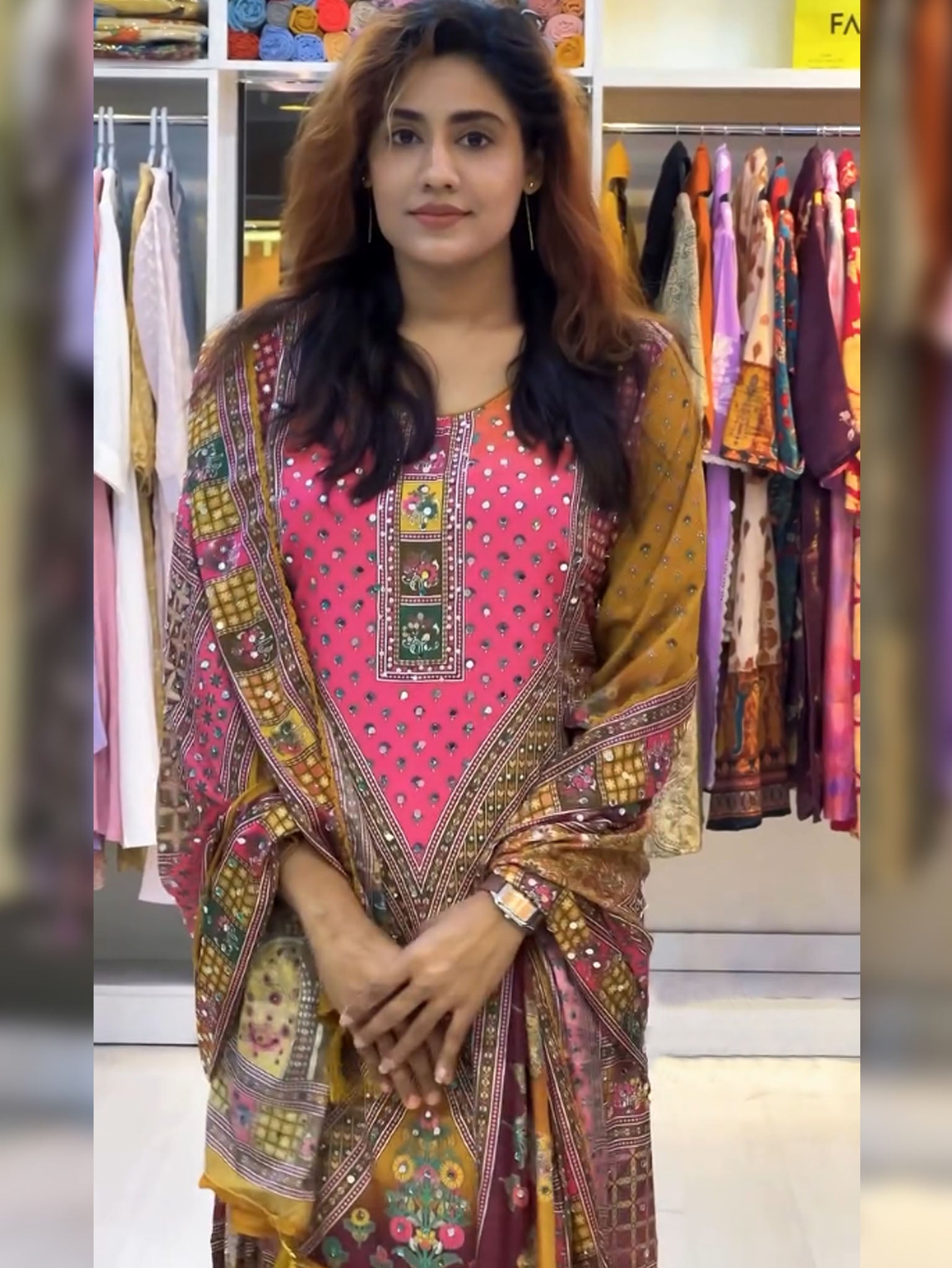 Pink Pure Soft Muslin Heavy Fancy Plazzo Pair With Dupatta Set ##color## Gharara Suit with premium fabric and embroidery