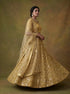 Golden Pure Soft Heavy Net Sequins Embroidery Work Bridal Lehenga Choli 