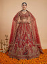 Red Pure Soft Silk Heavy Embroidery Work Bridal Lehenga 
