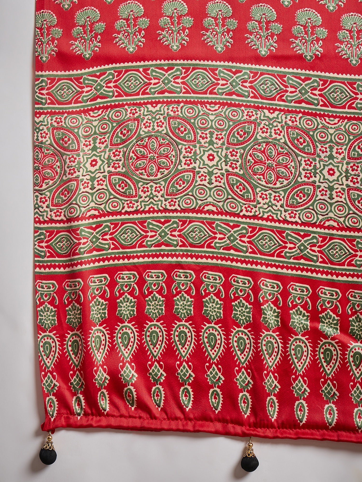 Blue Pure Semi Modal Silk Ajarkh Printed Saree