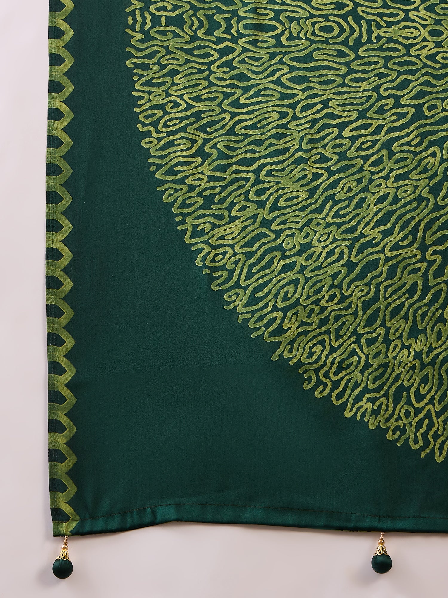 Green Pure Semi Modal Japan Silk Ajarkh Printed Saree ##color## Floral Printed Saree with premium fabric and embroidery