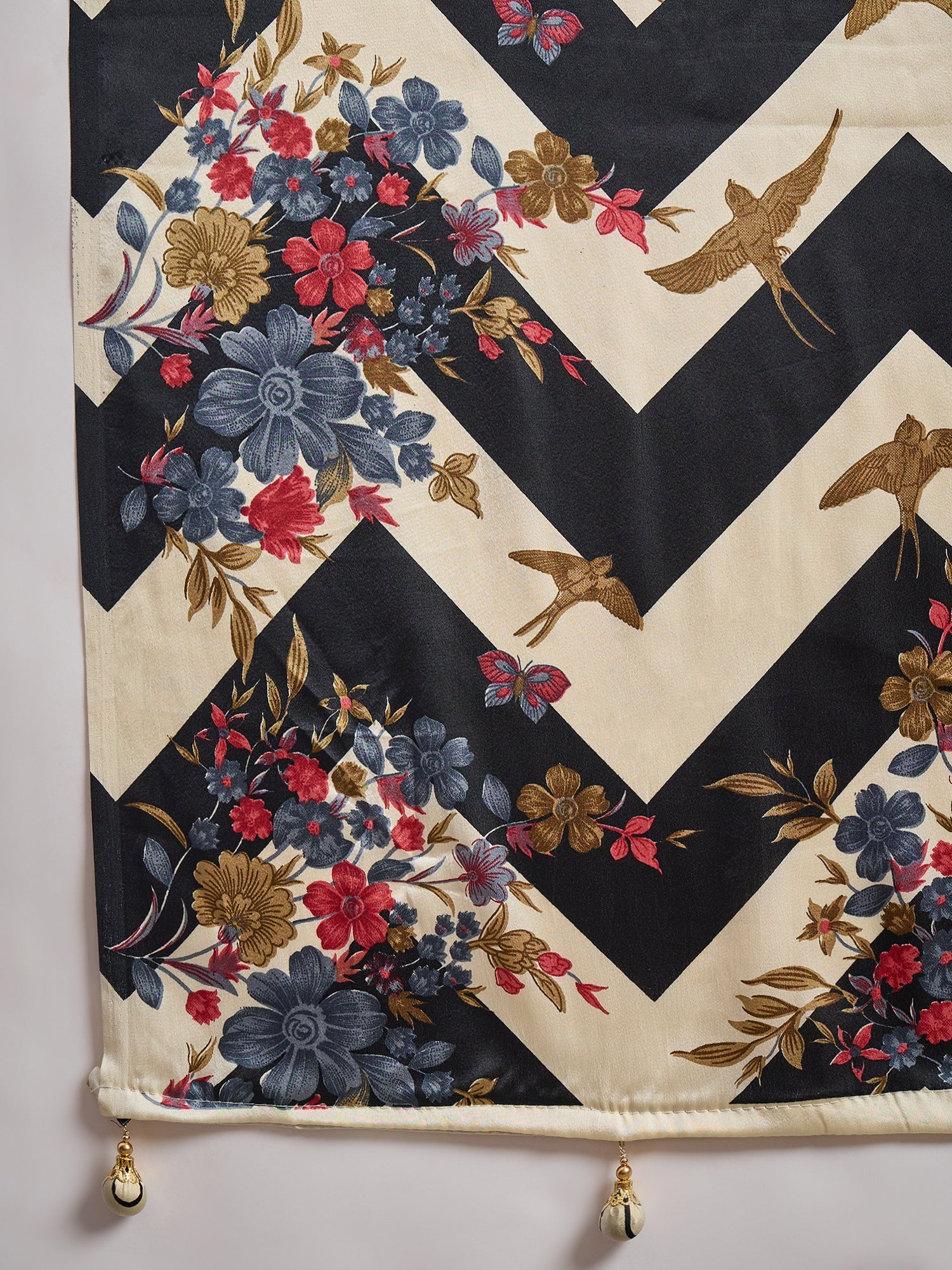 Black Pure Semi Modal Japan Silk Ajarkh Printed Saree 