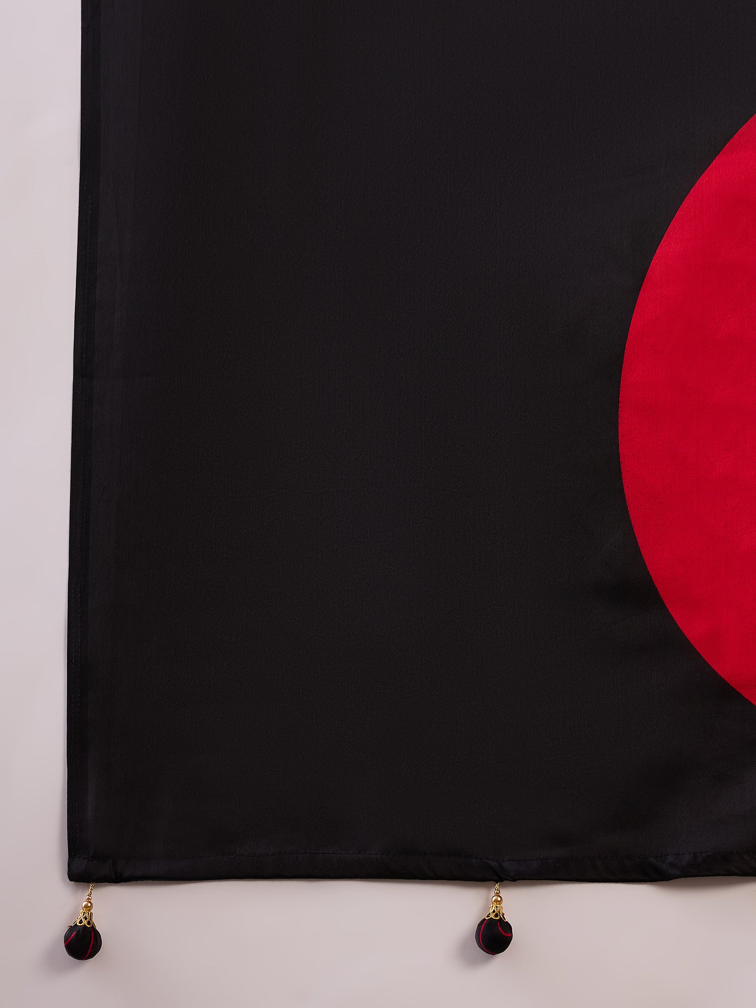 Black Pure Semi Modal Silk Ajarkh Printed Saree 