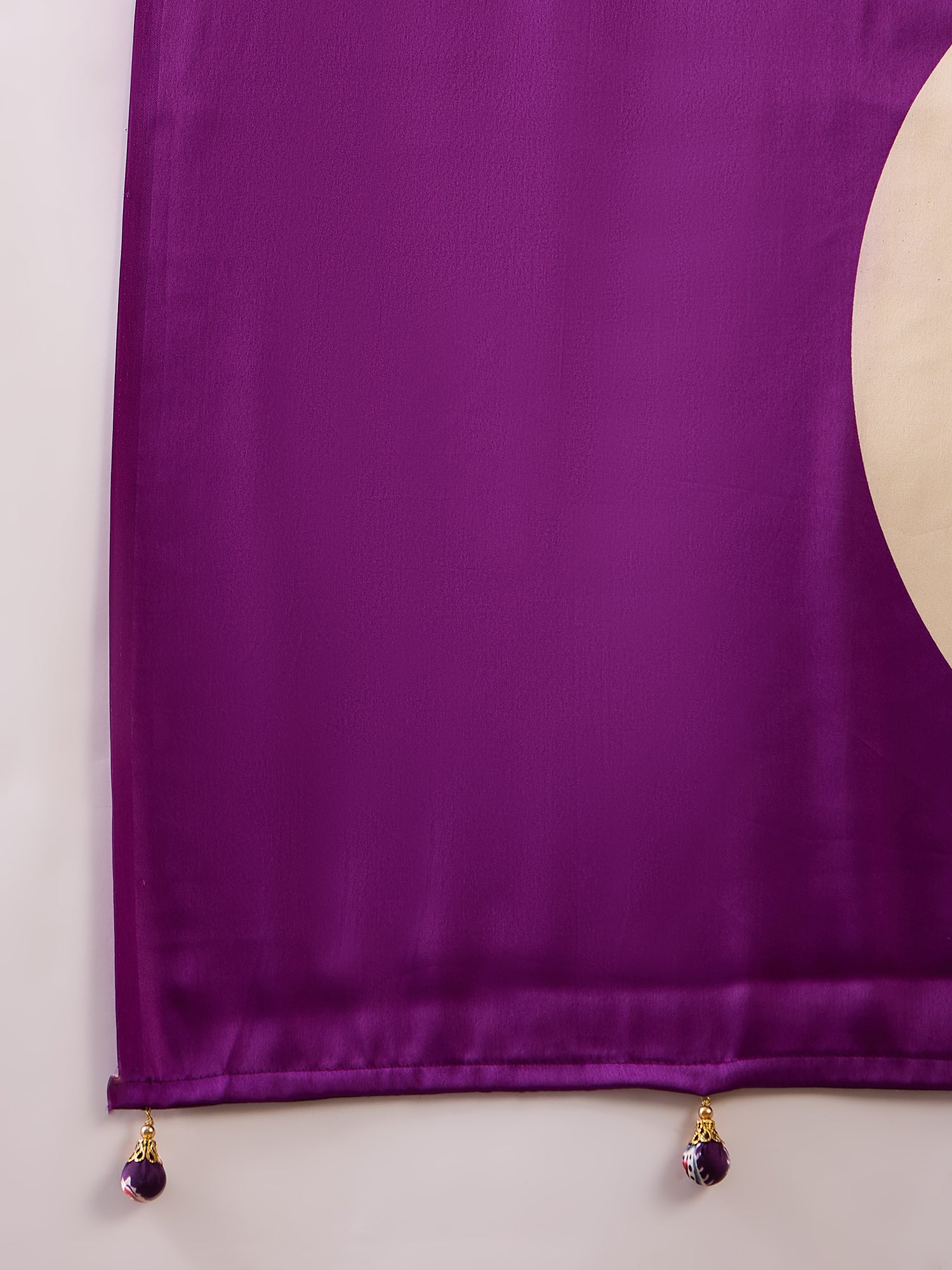 Purple Pure Semi Modal Silk Ajarkh Printed Saree 