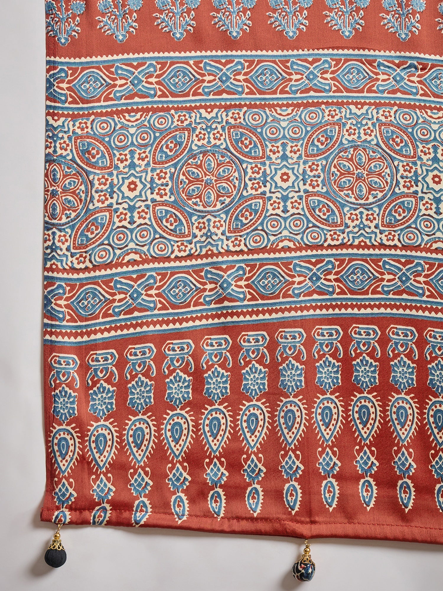 Green Pure Semi Modal Silk Ajarkh Printed Saree 