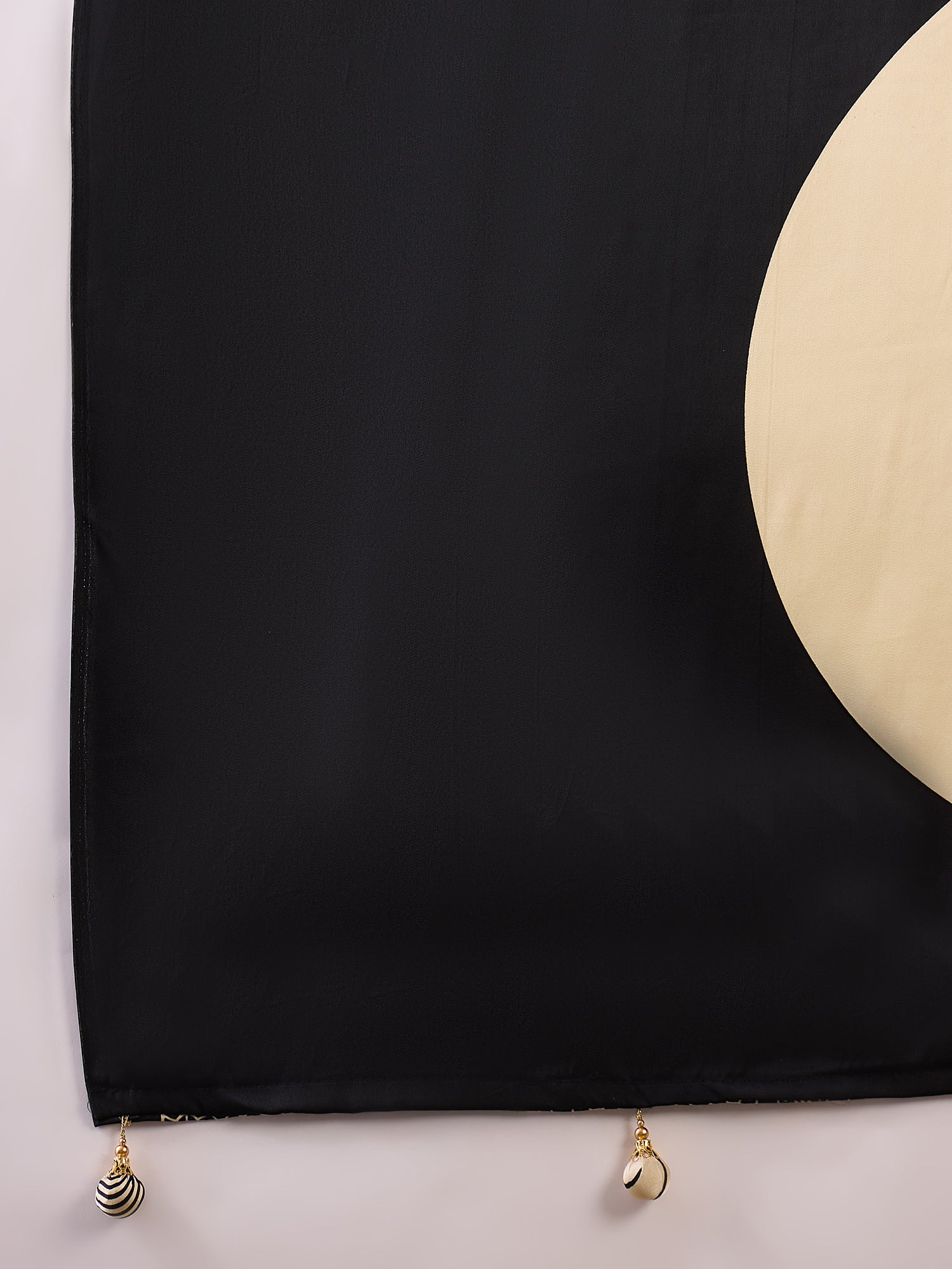Cream Pure Semi Modal Silk Ajarkh Printed Saree 