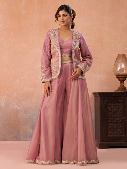 Pink Co-Ord Set for Women with Jacket