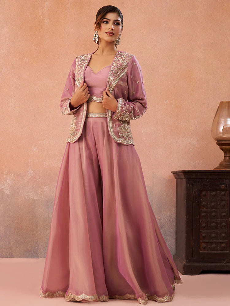 Pink Co-Ord Set for Women with Jacket