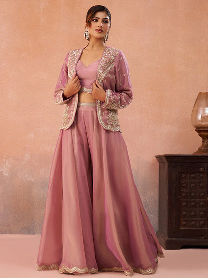 Pink Co-Ord Set for Women with Jacket