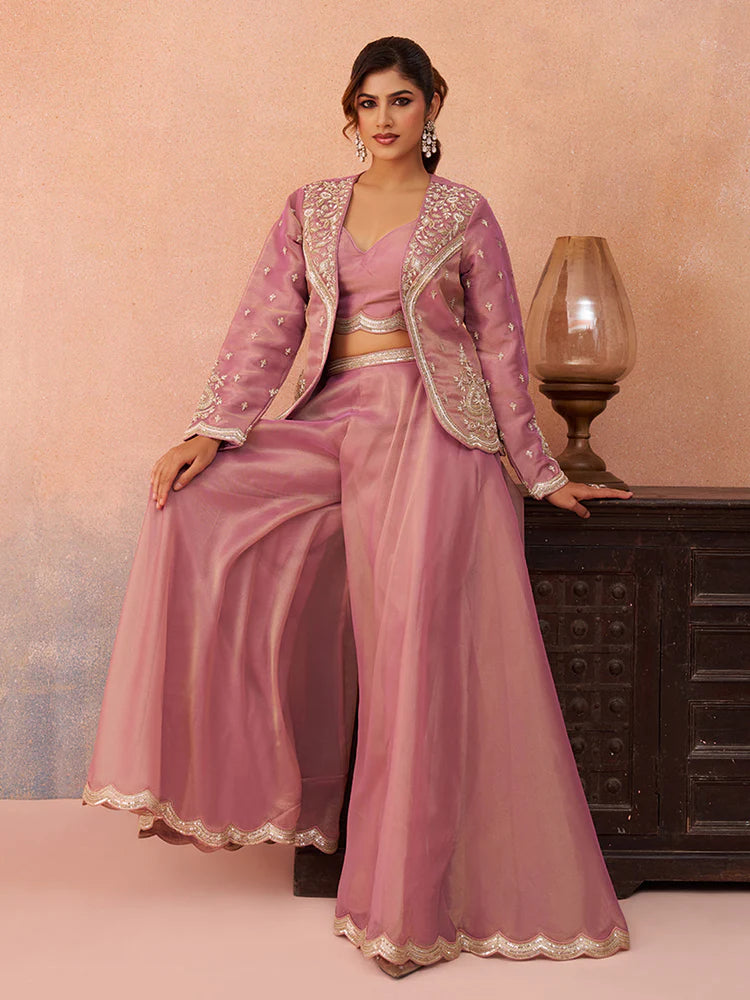 Pink Co-Ord Set for Women with Jacket