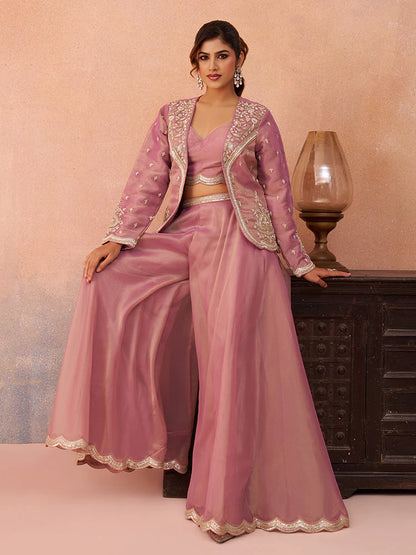 Pink Co-Ord Set for Women with Jacket