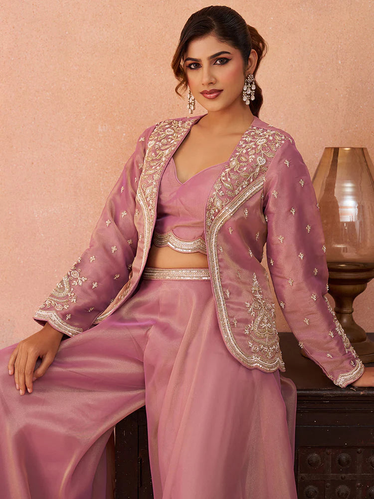 Pink Co-Ord Set for Women with Jacket