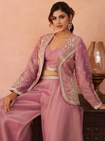 Pink Co-Ord Set for Women with Jacket