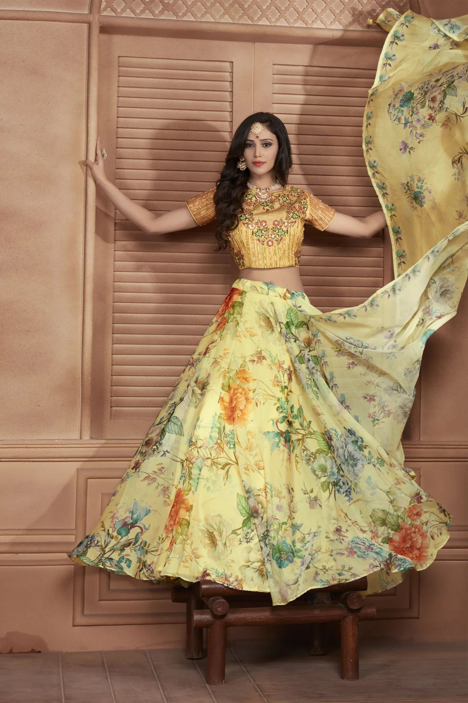 Beautiful Designer Readymade Crop Top Lehenga Choli D.no C-1980 - Anant Exports